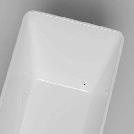 White Cold Plunge Rectangle Alcove Bathroom Free-Standing Acrylic Adult Soaking Tub Water Cooling Acrylic Ice Plunge Bathtub