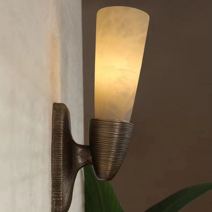 Middle Ancient Retro Chinese Style LED Marble Wall Lamp For Living Room Bedroom Study Hotel 5-Year Warranty