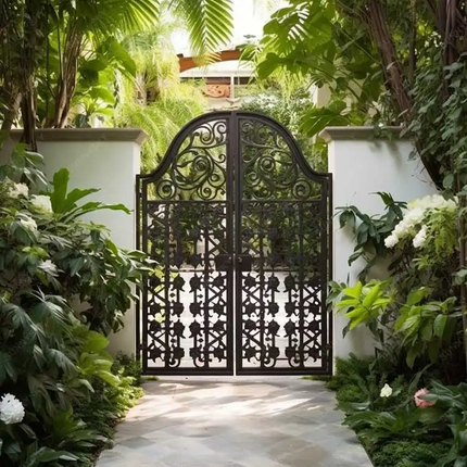 Luxury French Style Wrought Iron Main Gates Beautiful Residential Swing Automatic Opening Models For Villas