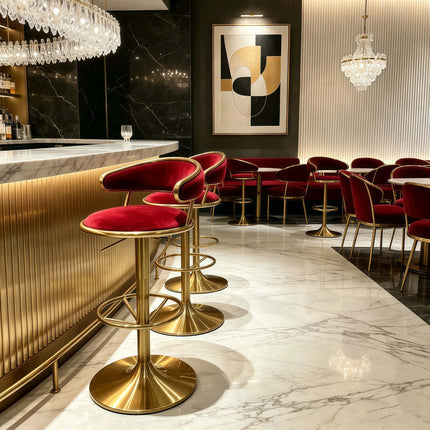 Modern Simple Home bar Chair Light Luxury Hotel Front Desk Stainless Steel High Chair Designer bar Chair