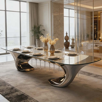 Luxury Modern Design Special-Shaped Dining Table High-End Villa & Restaurant Furniture