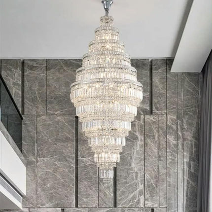 Customizable Large Luxury Empire Hotel Chandelier with Remote Control Crystal Lighting