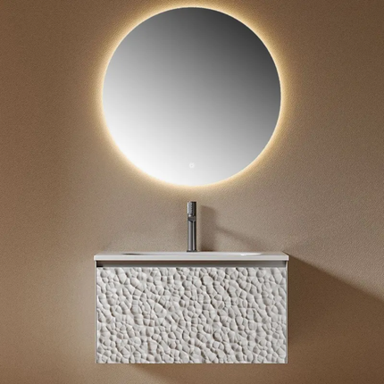 Customized Latest Design Water-Resistant Wall-Mounted Bathroom Vanity with Single Basin Countertop
