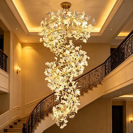 High Ceiling Chandelier High Quality Crystal Chandelier Living Room Hanging Lamp Decor Luxury Modern Stairs Pendant Light