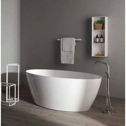 Factory Customized Beige Cream Bathtub Whirlpools Solid Surface Stone Bathtub for Home Bathroom Hotel
