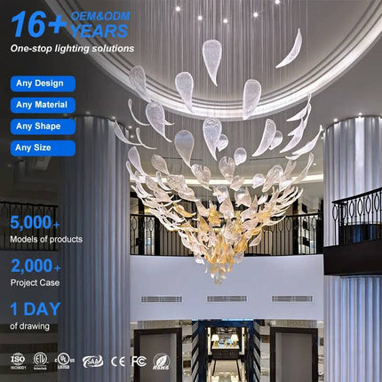 Custom Creative Art Chandelier Hotel Villa Restaurant Lamp Glass Art Chandelier