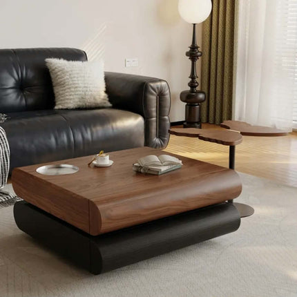 Wooden modern high end creative luxury round wooden coffee table for living room accent home furniture coffee table set
