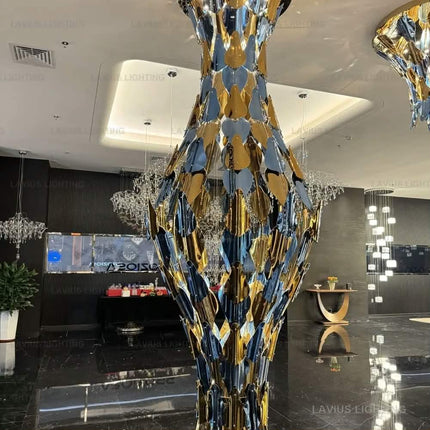 Customizable Chandelier Light LED Modern Glass for Hotel Lobby Hall Lighting Project
