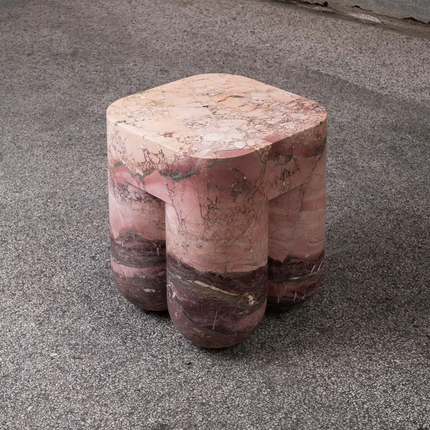 Modern Luxury Creative Travertine Side Table Natural Marble Cube Plinth for Living Room Home Decor Coffee Tables