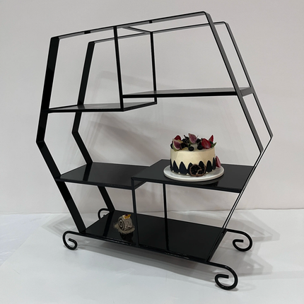 Hexagon Steel Display Rack For Hotel & Restaurant Buffet Dessert Catering Hot Pot & Food Serving Cake Stand