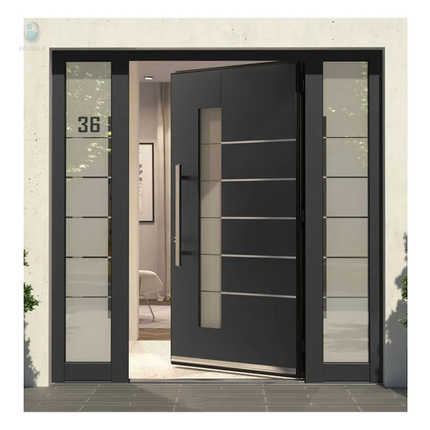 American Luxury Custom Anti-Theft Aluminum Pivot Door For Houses Villa Main Security Front Entry Exterior Door