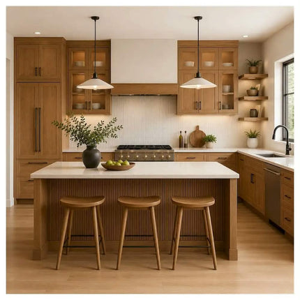 Luxury Residential Solid Wood Kitchen Cabinets For House and Villa Projects