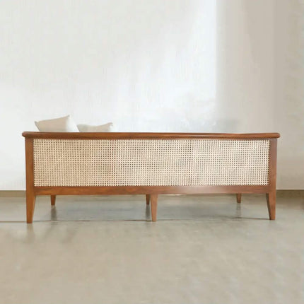 Modern Luxury Solid Wood Extendable Customized Rattan Three Seater Sofa Set for Living Room Kitchen School Basement Villa Use