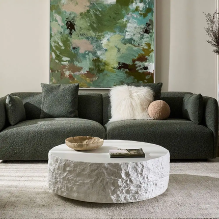 Made of concrete Modern Nordic Luxury Round Side Table, Designer Inspired Corner Coffee Table For Living Room Sofa Side Use