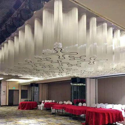 Custom Style Luxury Acrylic Pendant Light Remote Control Resin Chandelier For Dining Room Banquet Hall Mall Project Solution