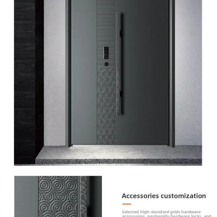 Heavy Duty Steel Security Door with Anti-Theft Lock and Fire Prevention Design For Home and Commercial Use