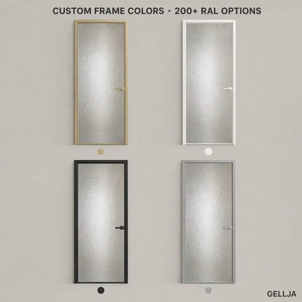 New Modern Villa Aluminum Alloy Shower Doors Tempered Glass Extremely Narrow Frame Interior Door Swing Waterproof Doors