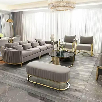 Multi-seat Velvet Sofa with High Resilience Sponge, Non-slip Quiet Comfortable for Living Room & Bedroom