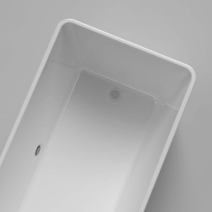 White Cold Plunge Rectangle Alcove Bathroom Free-Standing Acrylic Adult Soaking Tub Water Cooling Acrylic Ice Plunge Bathtub