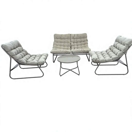 Durable Outdoor Conversation Sofa Set Modern Metal Garden Patio Furniture & Comfortable Recliner