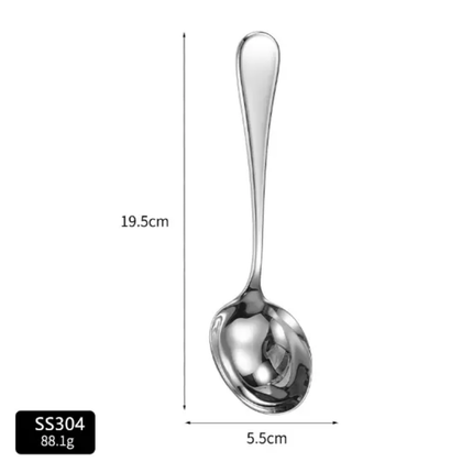 304 Stainless Steel Serving Spoon With Long Handle Big Round Ladle For Restaurant Dinnerware Salad Buffet Party Spoons