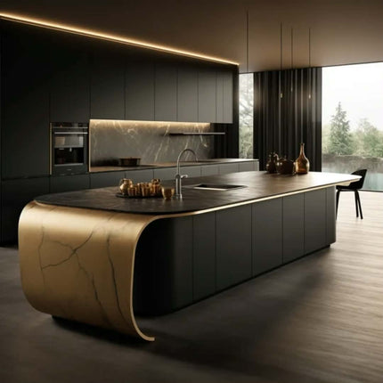 Luxury Kitchen Cabinets Furniture Modern Kitchen Cupboards Black Lacquer Solid Wood Kitchen Cabinet Set With Countertops