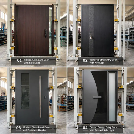 USA Exterior Luxury Villa Security Metal Housing Front Entrance Cast Aluminum Modern Customized Main Entry Pivot Door