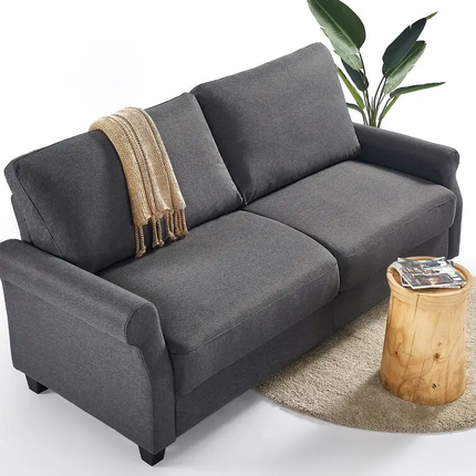 Best Candy Modern Foldable 2 Seat Luxury Gray Fabric Sofa Bed with Storage Space for Home Decoration