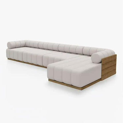 High Quality Teak Outdoor Modular Sofa Set Modern Piano Key Designer Patio Combination Garden Furniture for courtyard Villa Park