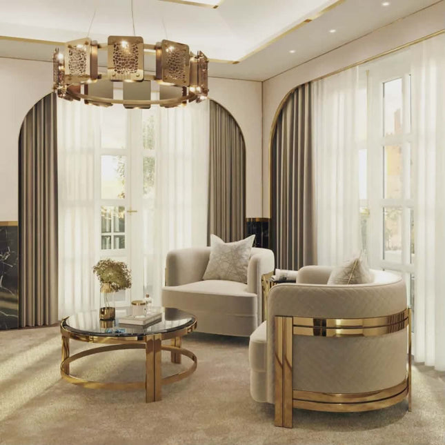 Golden Elegance Single Chair - Premium Stainless Steel Design