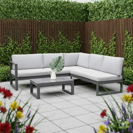 Customized Eco-Friendly Modern Aluminum Frame Outdoor Sofa Set With Pull-Out Section for Living Room and Villa Use