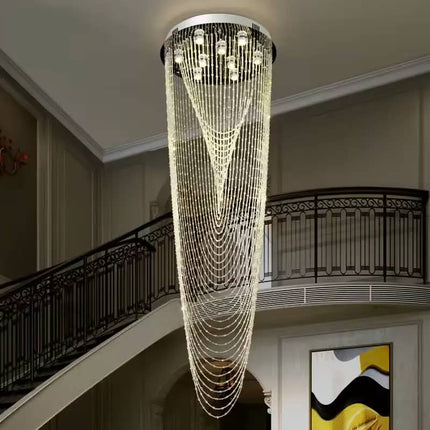 Custom Luxury Indoor Hotel Lobby Chandeliers Stair Hall Banquet Ceiling Pendant Lights Elegant Indoor Decoration Fixtures