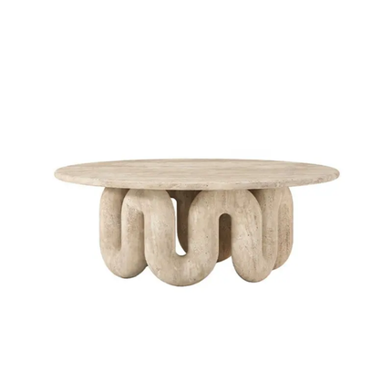 Modern design travertine round coffee table with fire resistant eco-friendly features for living room bedroom and dining