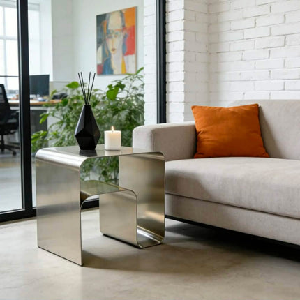 Custom Stainless Steel Side Table Hotel Apartment Villa Shop Furniture Coffee Table Modern Steel Coffee Table