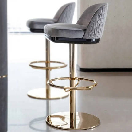Stainless Steel Front Desk Bar Chair Home High Chair Bar Front Desk Jewelry store Modern Light Luxury Lifting Rotary Stool