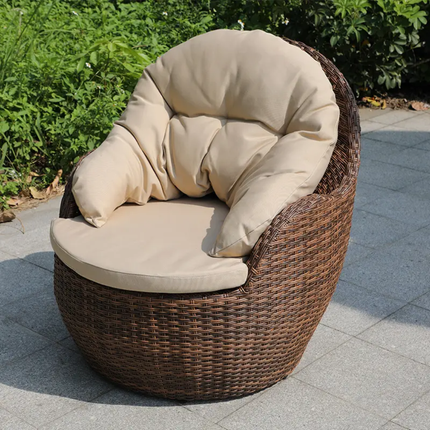Nature's Haven Complete Outdoor Set with Round Wicker Chairs and Sofa