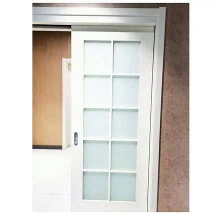 White Color Solid Wood Slide Glass Doors for Interior Rooms