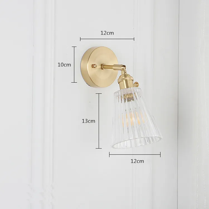 Glass Brass Bedside Decorative Indoor Led Modern Wall Lamp
