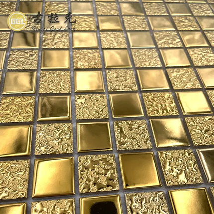 30×30 Gold Mosaic Tile Square Shiny Ceramic Mosaic Tile