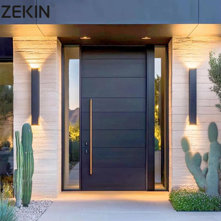 ZEKIN Aluminum Modern Luxury Security Door Residential Pivot Door Apartment House Armored Front Entry Main Gate Entrance Door