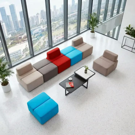 High Quality Modern Commercial Furniture Office Reception Room Conference Room Hotel Casual Linen Flannel Sofa Cover Set