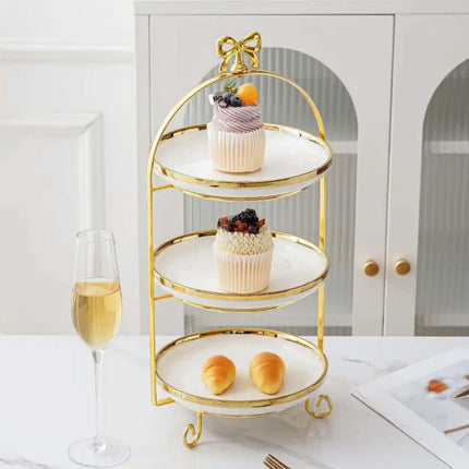 Marble Design Dinnerware Set Dishes Gold Serving Wedding Charger Plate Cake Stand Ceramic Plates Fish Plates