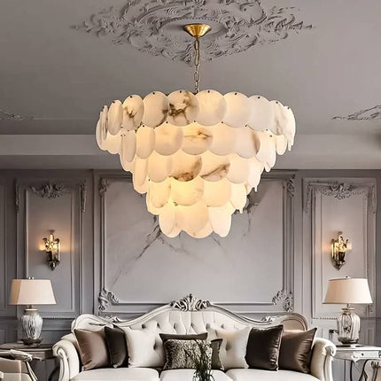 Dining Room Pendant Light Golden Copper Cloud Stone Chandelier Villa Chandelier Kitchen Island Dining Table Chandelier