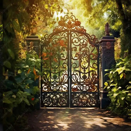 Luxury French Style Wrought Iron Main Gates Beautiful Residential Swing Automatic Opening Models For Villas