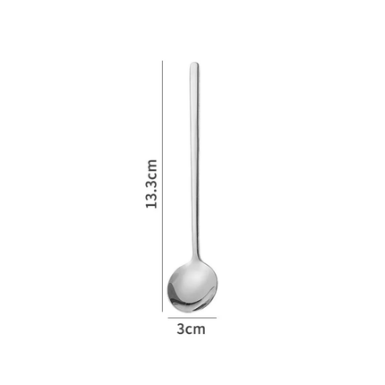 Custom Logo Stainless Steel Mirror Polish Long Handle Teaspoon with PVD Gold Coating For Coffee Latte Ice Cream Mixing-Present