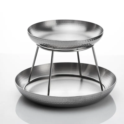 Luxury Hotel Catering Equipment Buffet Stainless Steel Hammered Multi-Layer Seafood Display Stand Desktop For Hotel Restaurant