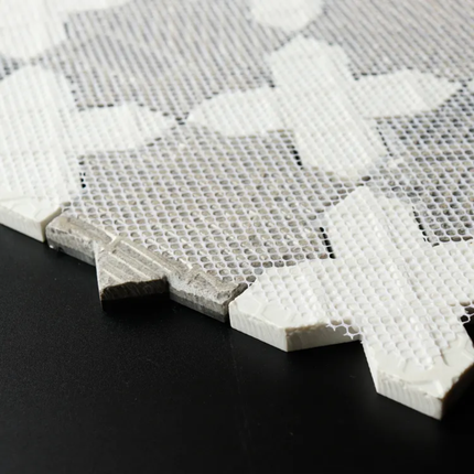 Black and White 30x30cm Bathroom Kitchen Backsplash Porcelain Mosaic Tile