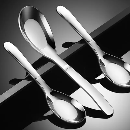 High Quality Cutlery Set 316 Stainless Steel Flat Bottom Serving Spoon Kitchen Dessert Silverware Mirror Polished