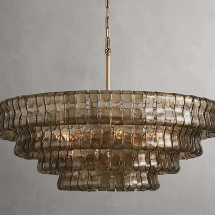 Ghiaccio Chandelier 80cm diameter Handmade Milk Glass