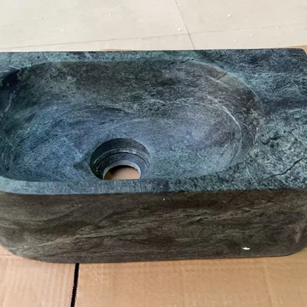 Custom Mini Size Wall Hung India Marble Stone Bathroom Sink WashBasin Rectangle Natural Stone Wash Basin For Hotel Use